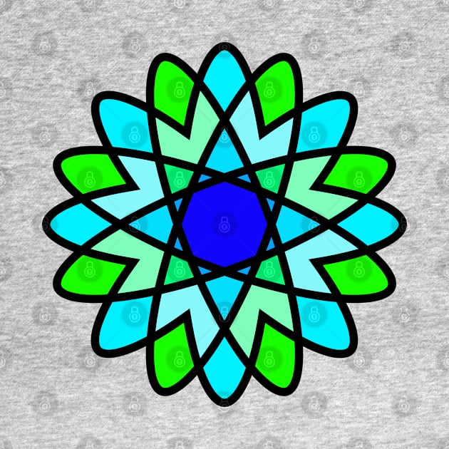 Green and Blue Flower - Flowers by ArtsoftheHeart